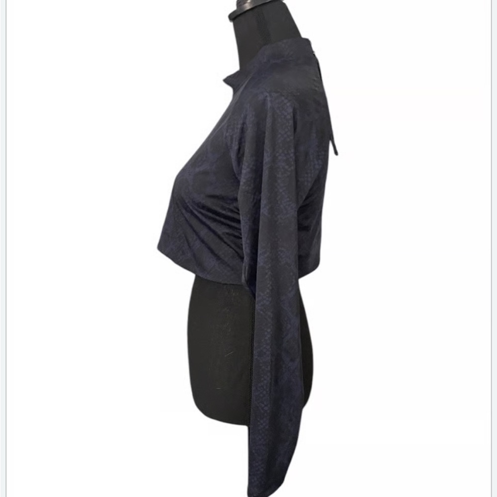 Athleta Blue Black Python Print Active Long Sleev… - image 3